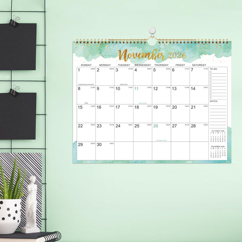 Indeme 2026 Calendar - 2026 Wall Calendar, 15" x 11.5", Jan. 2026 - Dec. 2026, 2026 Wall Calendar 12 Month with Twin-Wire Binding, Large Blocks, Julian Dates, Perfect Organizer for Home & Office - Image 3